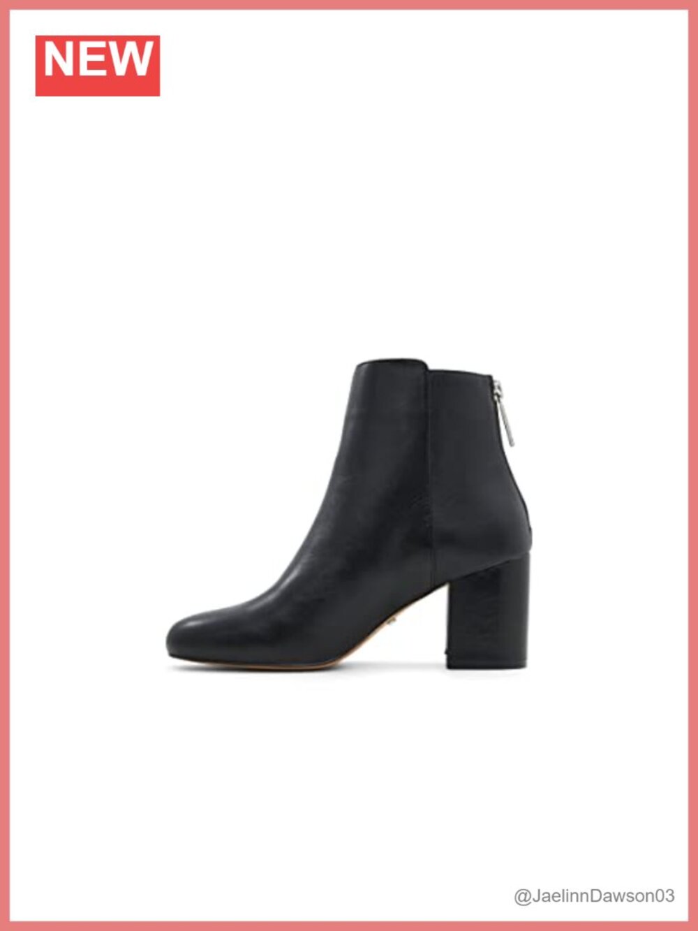 ALDO Priraveth Ankle Boot Leather Block Heel Zip